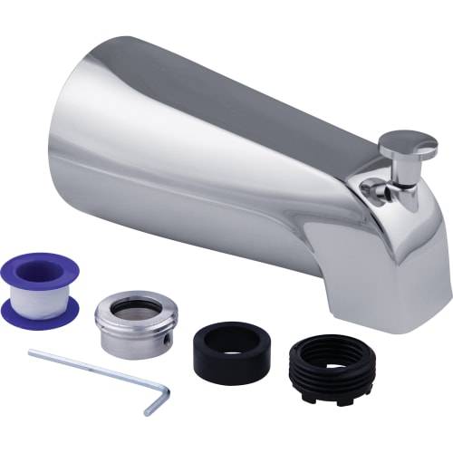Master Plumber Universal Tub Spout With Shower Diverter, Threaded or Slip Fit